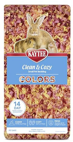 Kaytee Clean & Cozy Colors, Small Animal Bedding with Extreme Odor Control, Sunset, 24.6 Liters