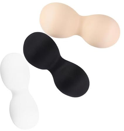 WRITWAA 3pcs Breathable Inserts for Women Thin One-piece Sponge Pads for Exercising Yoga Swimwear and Nursing Bras Black Skin White Reusable and Washable Pads for Comfort and Support