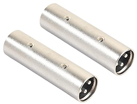 Asyduey Adaptateur XLR Mâle à Mâle, Coupleur de Connecteur XLR 3 Broches Mâle à 3 Broches Mâle, Adaptateur de Ligne de Microphone -2 Paquets