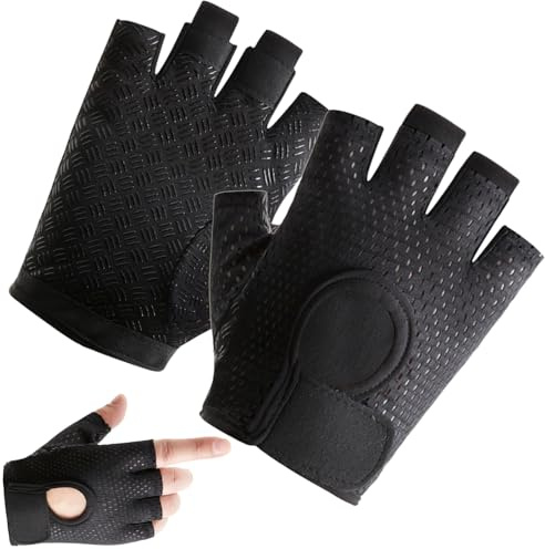 Gants de fitness pour homme et femme, Gants d'haltérophilie Ventilés Gant Fitness Sangle de Poignet Mitaines d'entraînement avec Support de Poignet Respirants et Antidérapants Antidérapant Rembourré