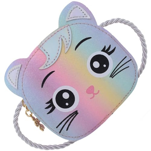 SHOWERORO Bolso Bandolera para Niñas Forma de Gato, Capacidad Grande y Material de PU Cómodo, Accesorio Adorable y Mini Adecuado para Obsequio Infantil