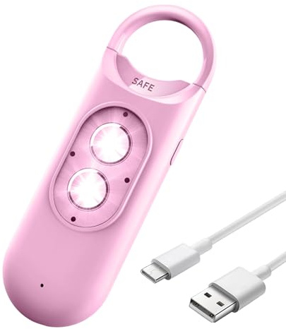 Alarme de sécurité – Alerte sirène de sécurité 130 dB, dispositif de protection de voyage, outil d'avertissement de lumière stroboscopique, accessoire d'urgence portable | Solution de défense fiable a