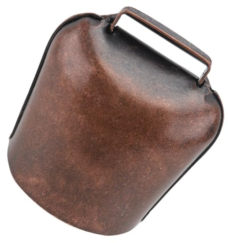 NOLITOY Campanaccio Piccolo in Bronzo Spesso per Mucche e Pecore Campanello di Ferro Rumoroso per Collare, Suono Distintivo per Bestiame da Esterno e Fattoria, Accessorio Pratico