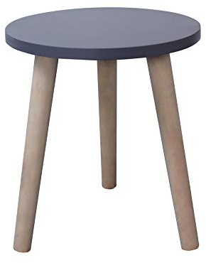 Rebecca Mobili moderner Couchtisch, Beistelltisch in Grau, Paulownienholz MDF, Schlafzimmer Wohnzimmer – Maße: 39 x 34 x 34 cm (HxLxB) – Art. RE6120