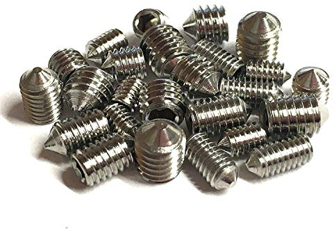 Lot de 16 vis sans tête coniques 5 mm de longueur, différents filetages métriques, M3, M4, M5 et M6. Lot de vis sans tête hexagonales en acier inoxydable de qualité A2