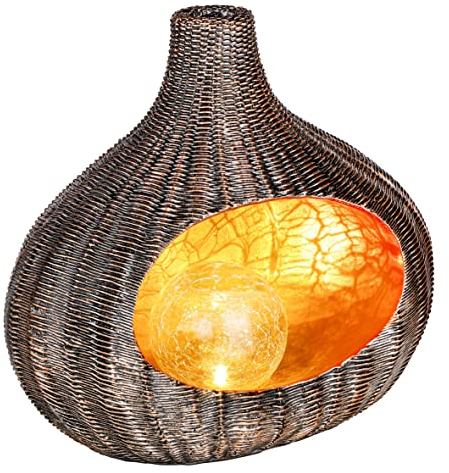 Solarleuchte MALI Solarlampe warmweiß Garten Balkon Korboptik Korb Laterne Windlicht Solar