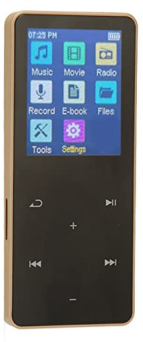 Reproductor MP3 WiFi con Bluetooth, Reproductor MP4 con Pantalla Táctil de 1,8 Pulgadas, Sonido HiFi sin Pérdidas, Reproductor de Música Digital Portátil, Batería de Larga (Oro)