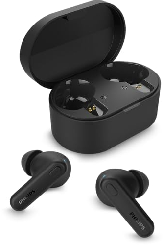 Auriculares Bluetooth Philips TAT1108 con Estuche de Carga/Autonomía 5h/ Negros