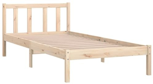 vidaXL Kiefer Massivholzbett Bettgestell Bett Holzbett Einzelbett Futonbett Bettrahmen Schlafzimmerbett Schlafzimmermöbel 90x200cm