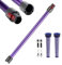 Verlängerungsrohr Kompatibel für Dyson V7 V8 V10 V11 V15, Teleskoprohr mit 2 Stück Filter, Starre Verlängerung Saugrohr mit 2-in-1 Sauber Bürsten, Violett