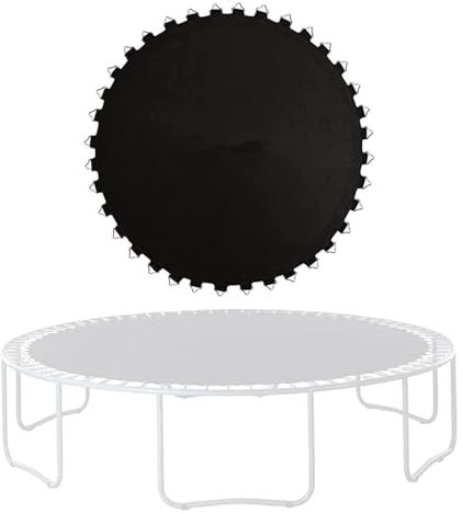 FSDIYU Tappeto Elastico Telo Ricambio Trampolino, Tappetino da Salto a Molla di Sicurezza Resistente ai Raggi UV Altamente Elastico Resistente all'Acqua da 16 Piedi,16FT(108 Buckle),Black