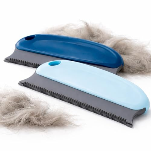 Pet Hair Remover Brush 2-Pack – Reusable Lint Remover for Dog & Cat Hair – Rubber Bristle Brushes for Carpet, Sofa, Clothes, Furniture & Car Upholstery