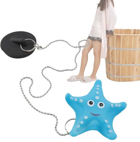 Cadena De Tapón De Baño De Goma, Tapones De Drenaje De Dibujos Animados, Fregadero De Bañera Flotante A Prueba De Fugas, Accesorios De Baño Duradero Fácil De Instalar Tope De Sello De Agua P