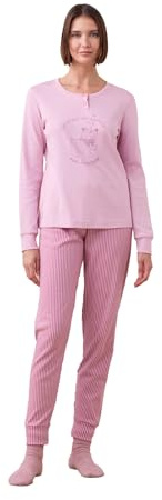 Noidinotte - Pigiama Donna Invernale in Caldo Cotone Articolo Dog. - XL Rosa