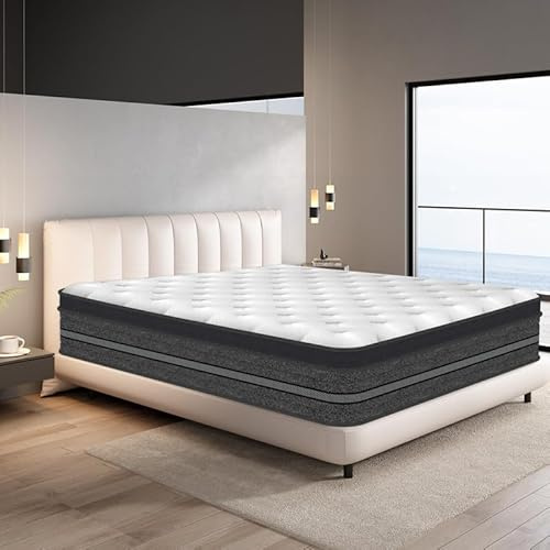 YIDATONG Colchón 140x200 cm Certificado Oeko-Tex - 30 cm Grosor Espuma Viscoelástica con Muelles Ensacados, Firmeza Media y Confort, 10 Zonas Soporte Ergonómico, Colchón Transpirable y Hipoalergénico