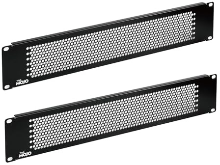Tecmojo 2U Tapa Ciega, Placa de Montaje en Rack para Armarios de Servidores de 19, Racks de Red, Gabinetes y Armarios, Perforado, 2 Unidades, Negro