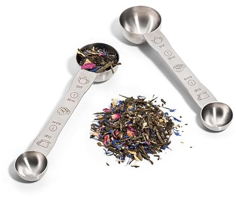 Boomers Gourmet - Duo Teeportionierlöffel Messlöffel Edelstahl - Teemaß I Teemesslöffel I Kaffeelöffel Portionierer für Tee und Kaffeepulver - 2 Stück