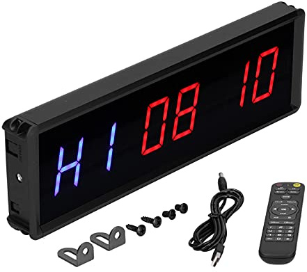 Qcwwy Temporizadores Reloj Digital de Brillo Ajustable para Gimnasio Cronómetro Recargable con Control Remoto para Fitness en Casa Temporizador de Intervalos LED