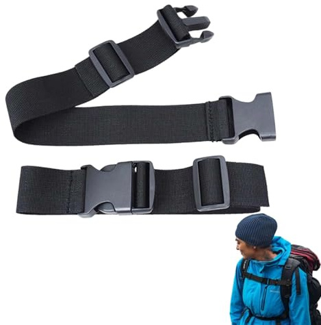 Wuzdy 2 Pièces Rallonge De Ceinture pour Sac, Sangle De Poitrine pour Sac à Dos, Sangles De Sac à Dos Réglables, Convient pour Les Valises, Sacs à Dos, Bagages Et Accessoires De Voyage (30 Cm)