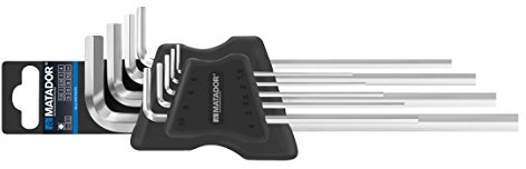 MATADOR Innensechskant Satz | Winkelschraubendreher 1,5 mm - 10 mm | Sechskantschlüssel Set 9-teilig | Lange Form im Halter | MATADOR Werkzeug Nr. 04419091