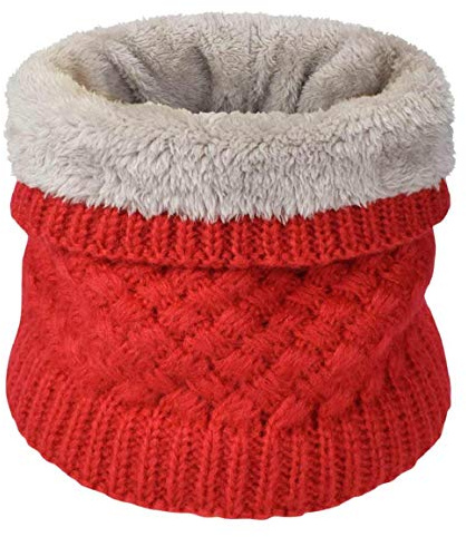 Yuson Girl Unisexo Bufanda Cuello Tubular de Punto Térmica con Forro Polar Pasamontañas Calentador Braga de Cuello Cálido Invierno Hombre Mujer para Running Esqui Ciclismo(Rojo*1)