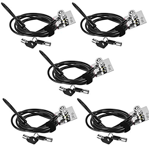 I3C Kabelschloss Sicherheitsschlosskabel Zahlenschloss Diebstahlsicherungs Kabel Zahlenkombinationschloss für Laptop/Tablets Lock Sicherheitsschloss (5 schwarz)