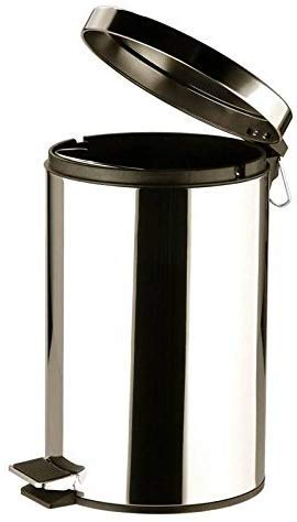 HOMION S/Sless Steel 12L Silver Pedal Bin Kitchen Bathroom Toilet Rubbish Office Waste (12 Litre)