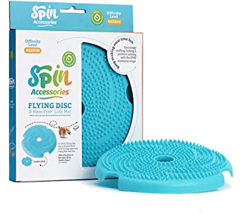 PetDreamHouse SPIN Accessories Lick Flying Disc con TPE sin BPA - Reemplazo económico Interactivo Alimentador Accesorios Azul