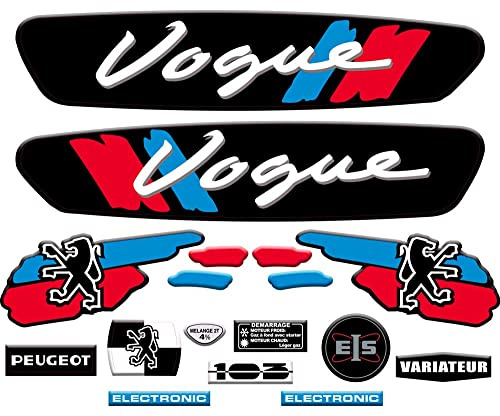 Kit Autcollants 103 Vogue pour décorer Votre mobylette Peugeot comme à l'époque (Noir)