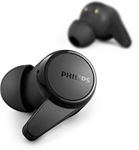 Philips T1207 True Wireless Headphones with Up to 18 Hours Playtime and IPX4 Water Resistance, Black