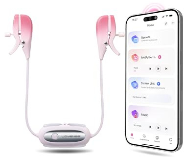 LOVENSE Gemini Morsetti per Capezzoli Sesso Elettrico, Vibratori Bluetooth App Control, Toys Sesso per Coppia Donna Uomo, Modalità di Vibrazione Personalizzate illimitate