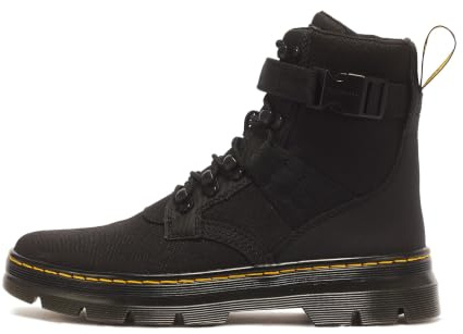 Dr. Martens Combs Tech II - Unisex Boots - Leather and Synthetic Upper - Round-Toe Silhouette - Buckle Closure Black UK 5 (US Men's 6, Women's 7) Medium