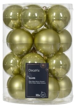 Weihnachtskugeln Glas 6cm x 20 Stück Christbaumkugeln Pistaziengrün hellgrün - Pistazie - gelbgrün - pastellgrün