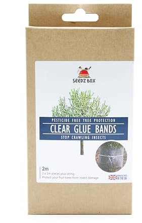 Tree Grease Glue Bands For Fruit Trees 1m - Pack of 2 - Creates Natural Barrier To Winter Moths Aphids Insects Weevil - Prevents Fruit Trees Infestations - In Summer Prevents Ants Nests - Seedzbox