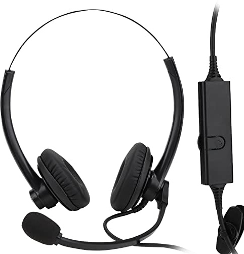 lyrlody Cuffie Professionali per Call Center con Microfono, Altoparlanti HD a Banda Larga, per Operatori Telefonici