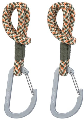 LÄSSIG Ganci per Passeggino Porta Borse Appendere Borse Shopping Borsa per Passeggino 2 pezzi/Stroller Hooks Cord olive/red/vanilla