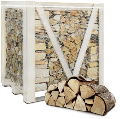 JSM-Brennholz Brennholz Birke kammerhetrocknet - Scheitänge 25cm / 33 cm - 1,6 SRM/ 1RM - 1 Palette - für Kamin, Ofen, Grill, Smoker (25 cm)