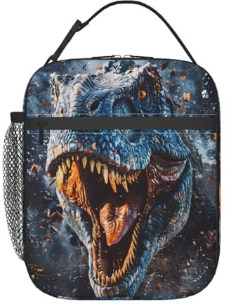 cromcu Insulated Lunch Box for Boys Girls Kids Dinosaur Lunch Box for Work,Picnic,School,Travel,Hiking,Beach or Fishing Polyester Dinosaur Theme Lunch Bag
