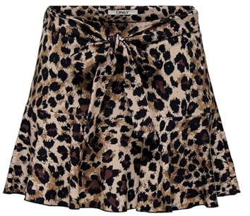 ONLY Skirt Onlpoptrash MW AOP Jupe de Skate PNT, Taupe Clair, L Femmes