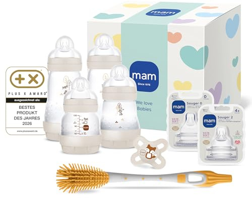 MAM Easy Start Anti-Colic Neugeborenen-Set, 0+ Monate, 8-teilig, beige