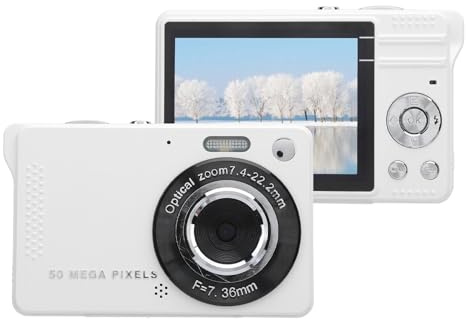 2,8 Tums Digitalkamera, 1080P 50 MP CCD Barnkamera, Peka och Skjut Kamera med 16X Digital Zoom, Kompaktkamera för Resor (32 GB)