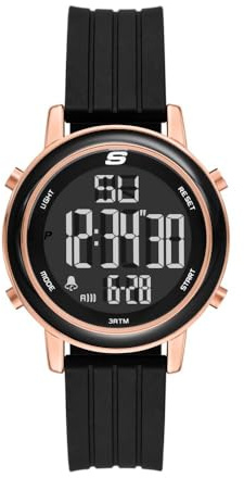 Skechers Women's Westport Digital Chronograph Watch, Black Silicone Women's Digital Watch