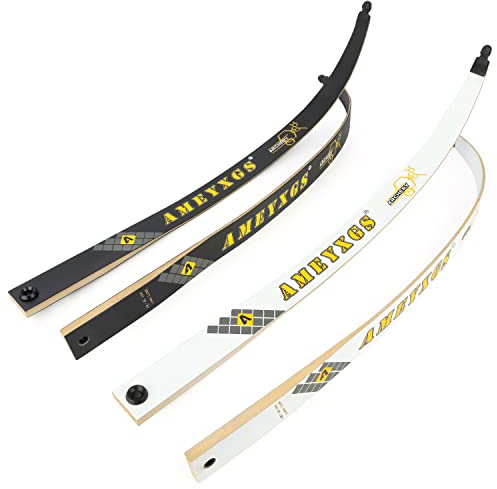 FQH 66’’ 68’’70’’ Archery Bow Limbs 14-40 lbs Takedown Recurve Bow Limbs Adult Beginner Use for Competitive Archery Hunting Target Shooting Training (68 inches（Black）, 28 LBS)
