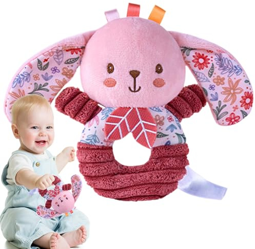 Sonajero De Felpa – Lindos juguetesdeAnimales Sonajeros De Elefante Y Conejito, juguetesSensoriales De Suave De Larga Duración | Sonajero De Felpa Para Bebés De 0 A 6 Meses, juguetesdePelu
