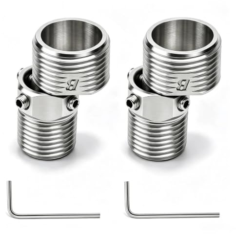 PHMING 2 Piezas Grifo de Ducha de Acciaio Inossidabile Ajustable 1/2 a 3/4 | 360° Ajustable Pie Curvado Angular, Retráctil Excentricas Grifo Regulable, con 2 Llaves Hexagonales, para Baño, Cocina
