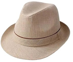Solhatt med bred brätte, Unisex Sun Fedora Hatt Rullad brätte Andas Casual Jazz Style Flerfärgad S-XL(Light Coffee-Style 1,L)