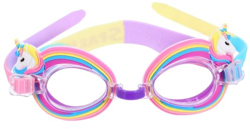 DOITOOL 1pezzi Occhialini da Nuoto per Ragazzi e Ragazze Forma di Unicorno Anti-appannamento e Protezione UV Impermeabili e Resistenti Design Cartoon Colorato