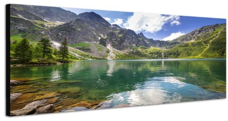 Hohe Tatra Polen Berge 150x50cm Panorama auf Leinwand und Keilrahmen fertig zum aufhängen - Wandbilder auf Leinwand bestechen durch ihre ungewöhnlichen Formate und dem detaillierten Druck