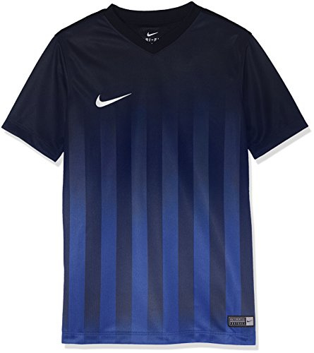 Nike SS YTH Striped Division II JSY Tricot Fille, Noir/Bleu/Blanc, XL