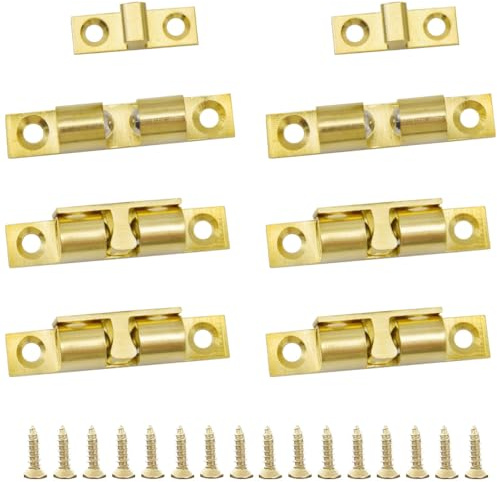 CEEYSEE 6 Pcs Double Roller Catch Ball Tension Catch 50mm Furniture Latch for Internal Doors,Wardrob,Cupboard,Kitchen Catch(UGK5)